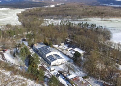 Areál přáslavického bunkru zachycený z dronu